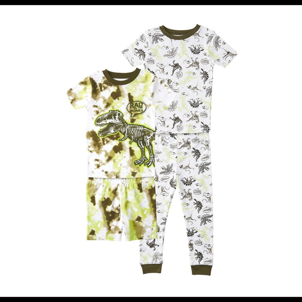2 pairs boys pajamas new short sleeve dinosaur pants shorts bundle 5T or 6